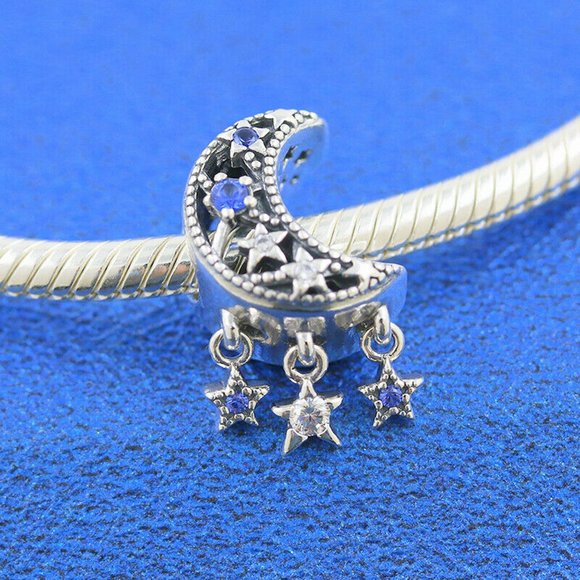 NEW Authentic Pandora Star & Crescent Moon Charm 799643C01 / Pandora bracelet - Picture 7 of 7